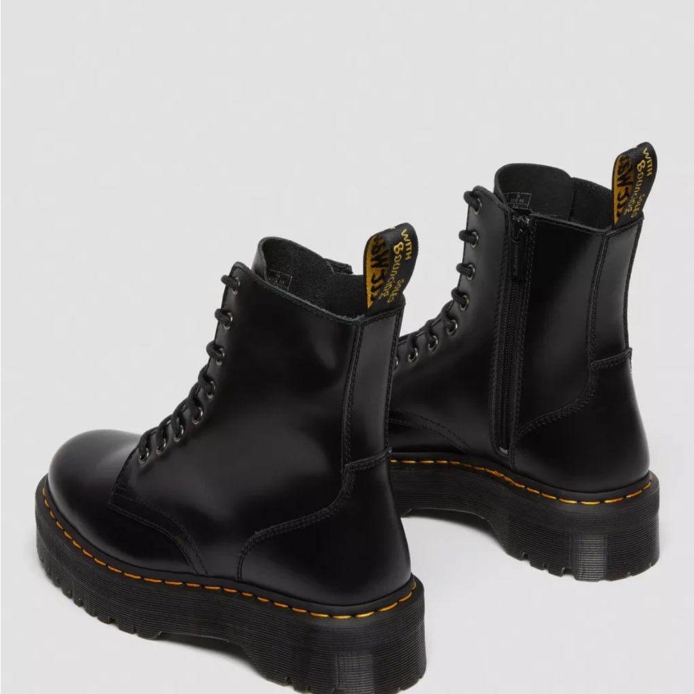 Dr. Martens JADON BOOT SMOOTH LEATHER PLATFORMS - Black - Polished Smooth - Picture 4 of 10